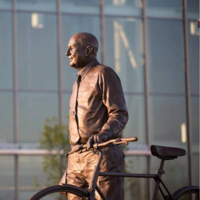 Bonze Statue of William Seidman with his Bike